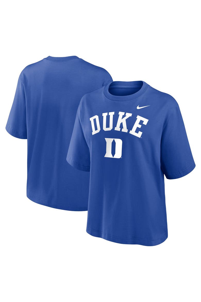Women's Nike  Royal Duke Blue Devils Arch Logo Boxy T-Shirt, Alternate, color, Royal