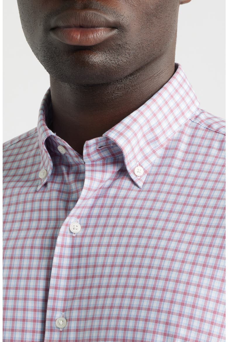 Wilson Plaid Performance Twill Button-Down Shirt, Alternate, color, DUSTY ROSE