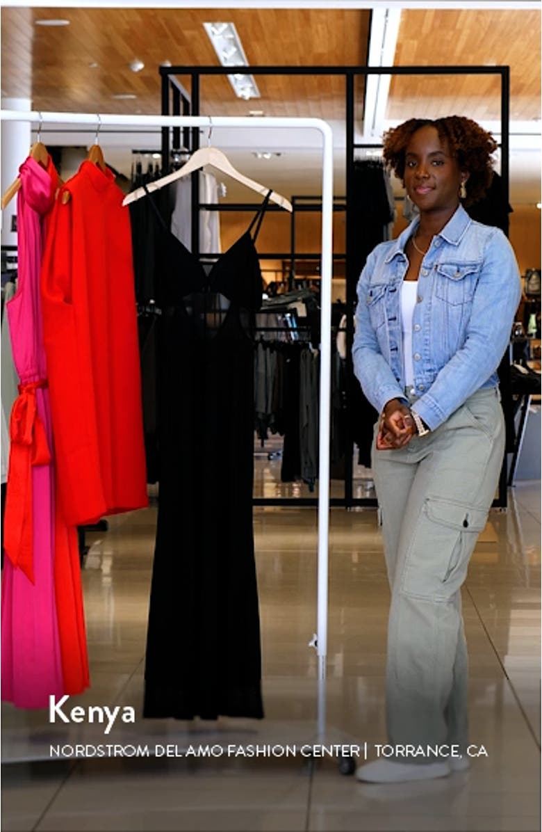 Harlequin Mesh Panel Cutout Midi Dress, sales video thumbnail