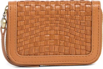HOBO Small Nila Woven Leather Zip Around Wallet | Nordstromrack