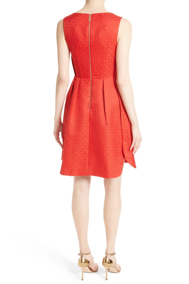 Deemey Embroidered Jacquard Party Dress, Alternate, color, BRIGHT ORANGE