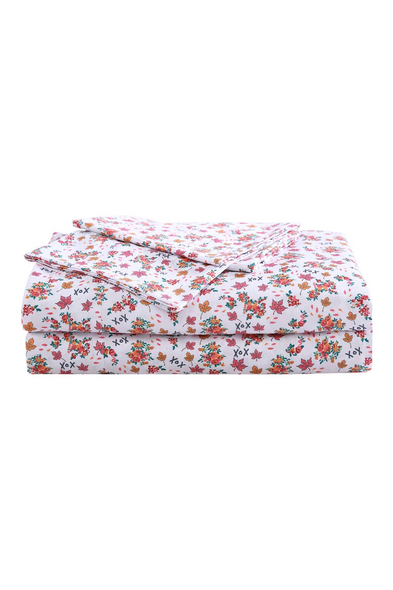 Fall Foliage Sheet Set, Main, color, PINK