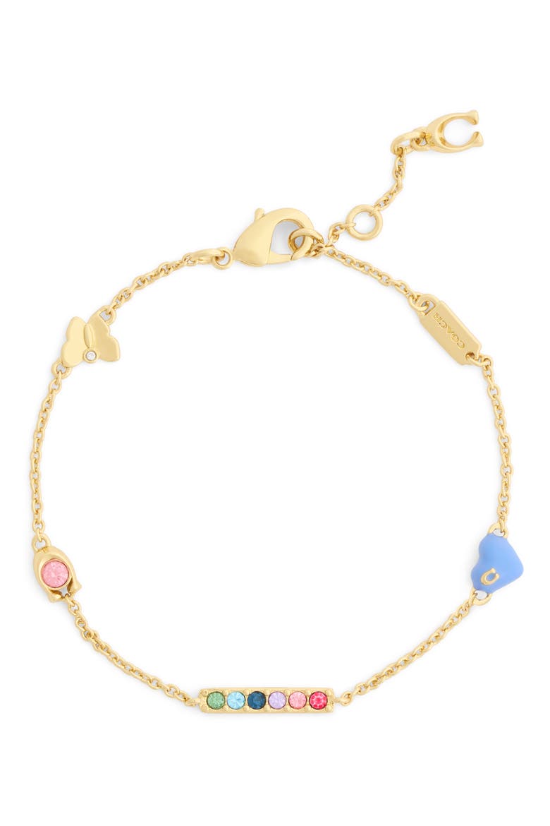 Enamel Heart Flex Bracelet, Alternate, color, MULTI/ GOLD