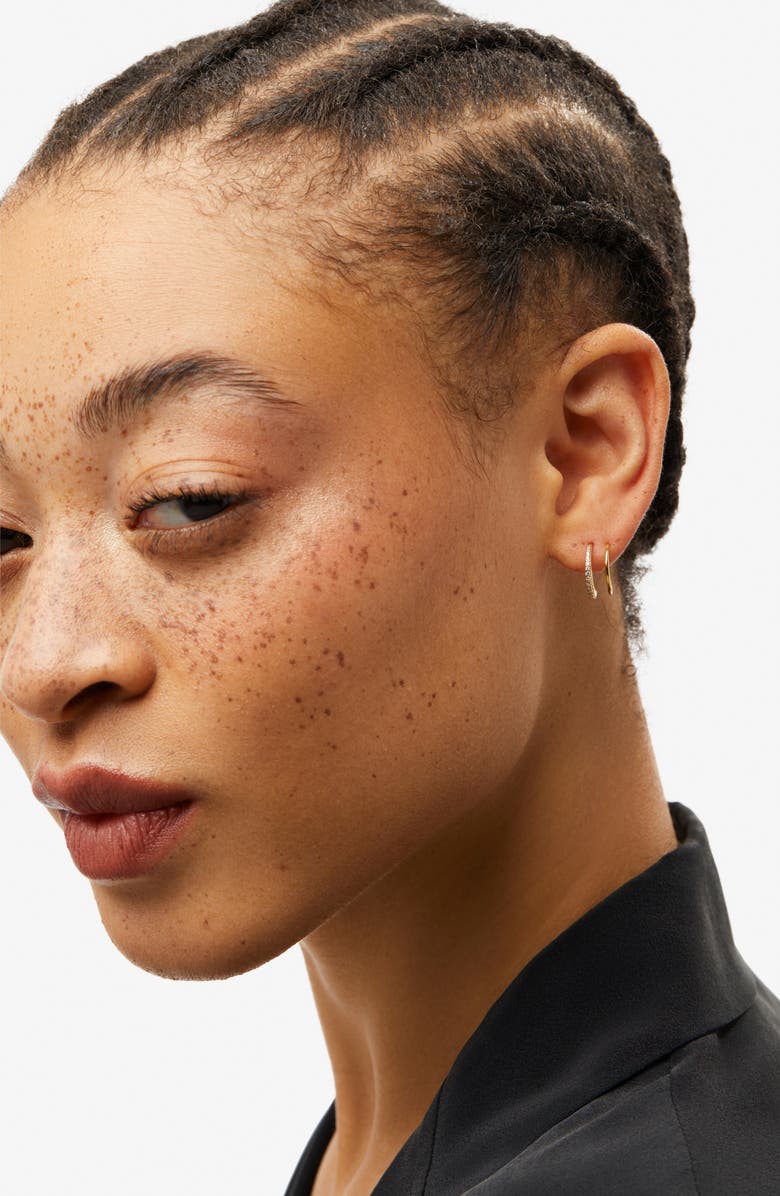 Ana Luisa Double Hoop Earrings - Harley Pave, Alternate, color, Pave Gold