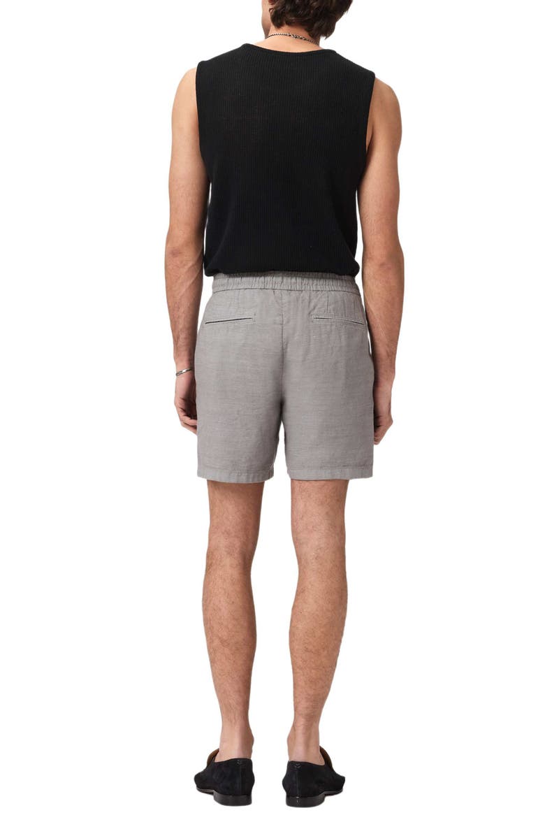 John Varvatos Daryl Linen Blend Drawstring Shorts, Alternate, color, Grey Sky