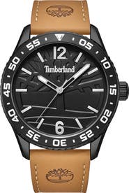 Timberland Sport Leather Strap Watch, 44mm
