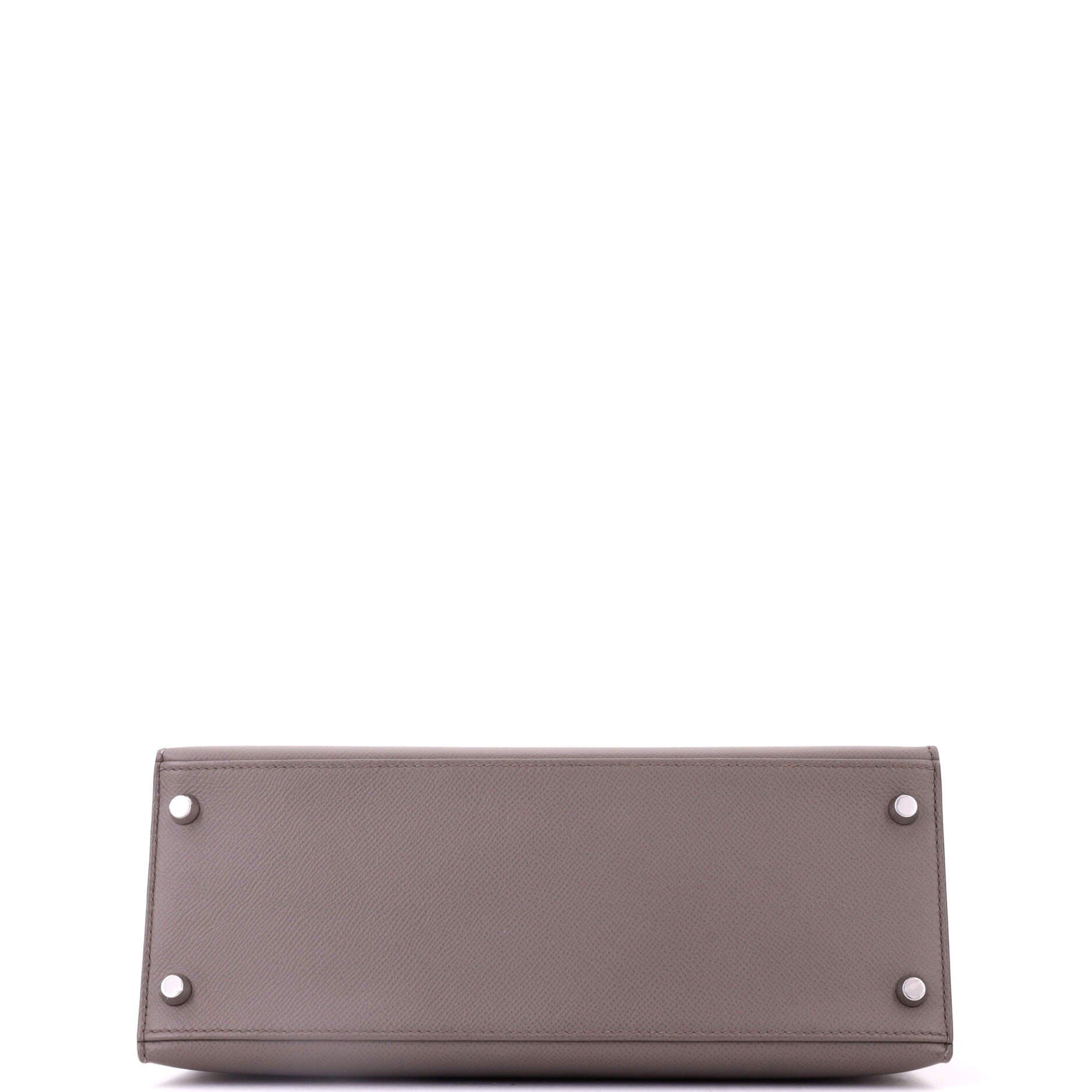 Kelly Handbag Grey Epsom with Palladium Hardware 28, Alternate, color, Grey