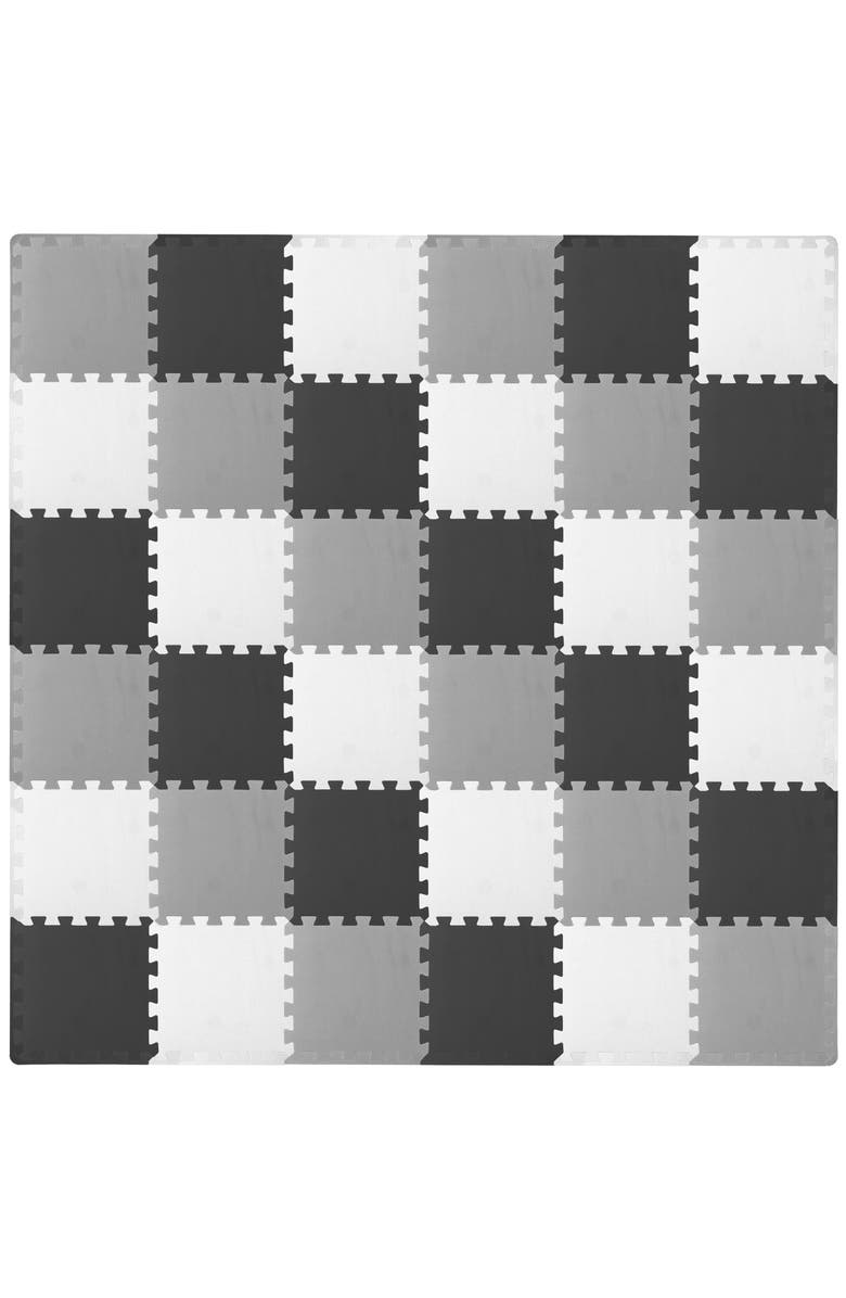 ProsourceFit Kids Solid Floor Play Mat, Main, color, Black-Gray-White