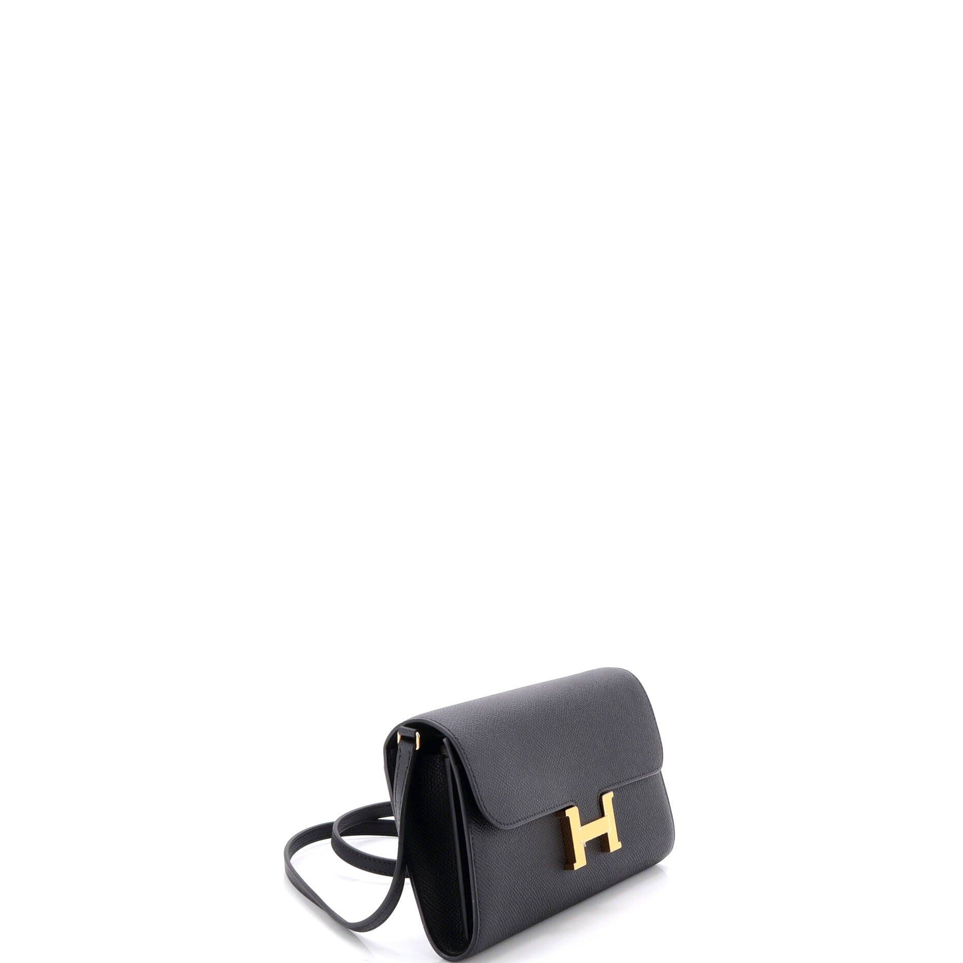 Pre-Owned Hermes Constance To Go Wallet Epsom, Alternate, color, Noir