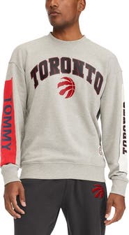 TOMMY JEANS Men's Tommy Jeans Gray Toronto Raptors James Patch Pullover Sweatshirt