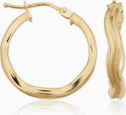 Oradina 14K Gold Wavemaker Hoops Earrings