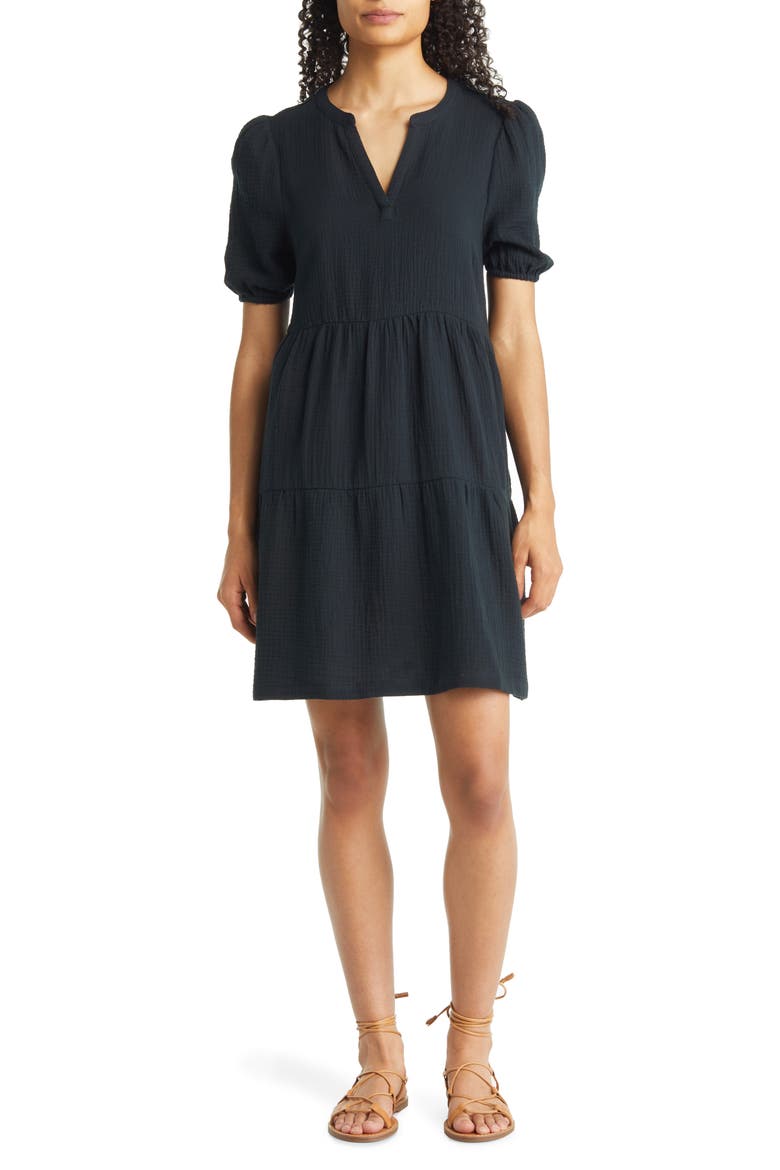 Jamie Cotton Minidress, Main, color, BLACK