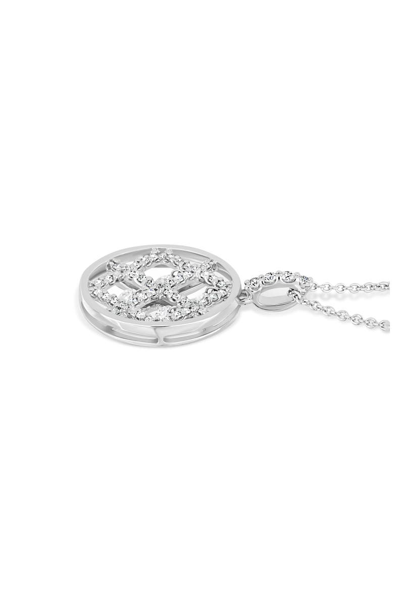 18K Gold Liora Natural Dancing Diamond Circle Pendant Necklace (Online Trunk Show), Alternate, color, 18K WHITE GOLD