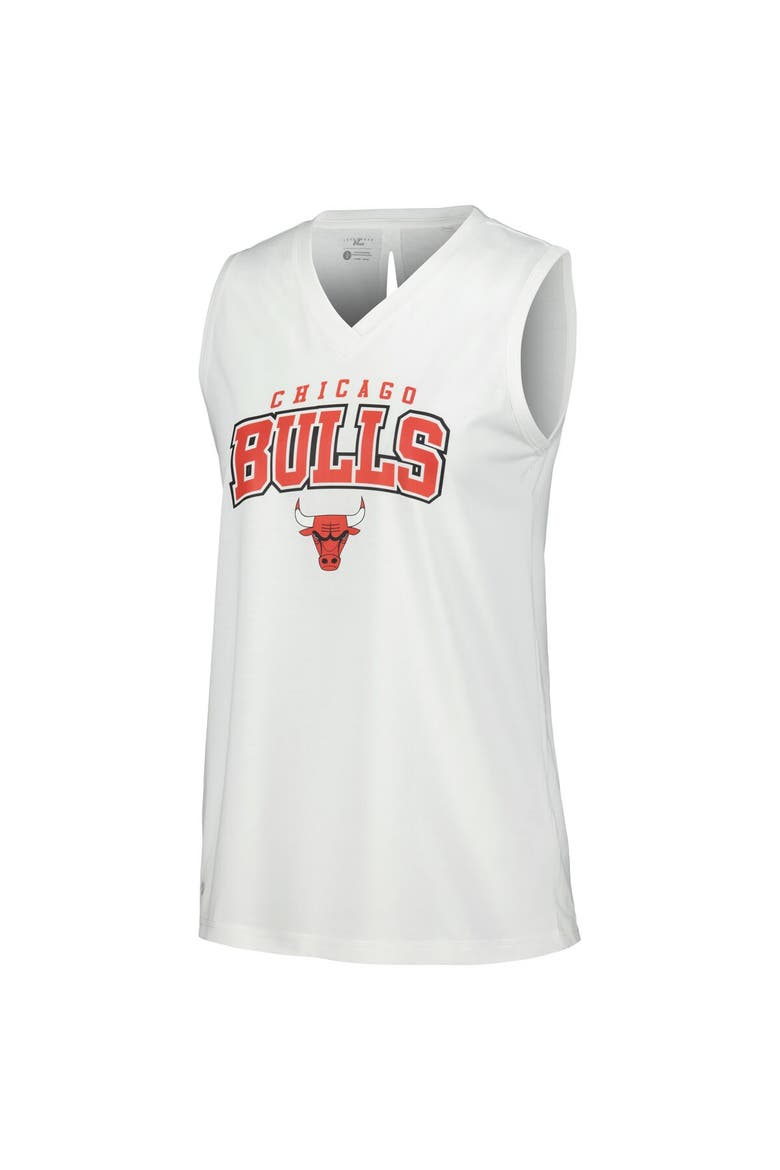 Women's Levelwear White Chicago Bulls Paisley Peekaboo Tank Top, Alternate, color, White