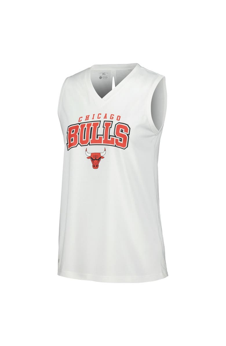 LEVELWEAR Women's Levelwear White Chicago Bulls Paisley Peekaboo Tank Top, Alternate, color, White