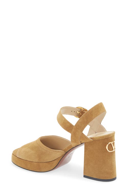Valentino Brown Suede Logo Heels In Brown