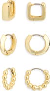 NORDSTROM RACK Set of 3 Demi Fine Hoop Earrings