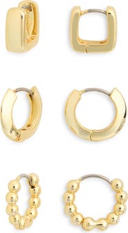 NORDSTROM RACK Set of 3 Demi Fine Hoop Earrings