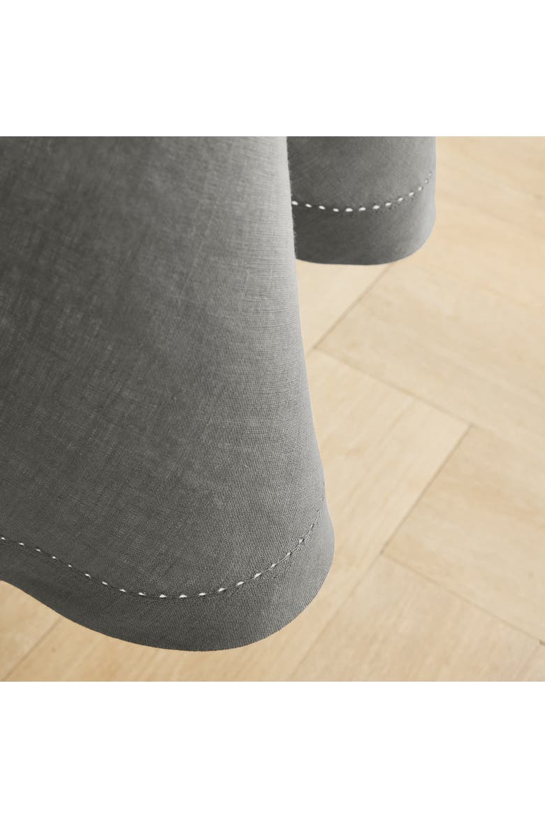 Linen Round Tablecloth - Sonoma Hemstitch, Alternate, color, Grey