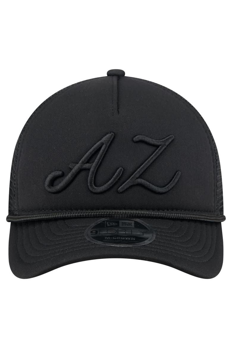 Men's New Era Black Arizona Diamondbacks City Initial 9FORTY A-Frame M-Crown Adjustable Trucker Hat, Alternate, color, Black
