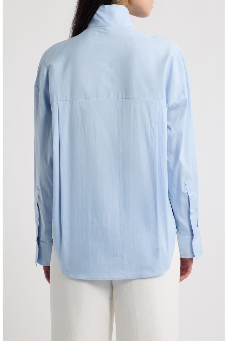 Oversize Stand Collar Woven Shirt, Alternate, color, BLUE