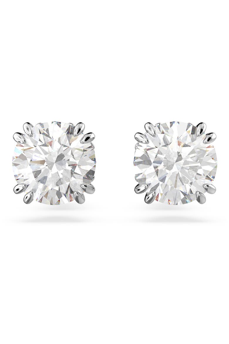 Stilla Stud Earrings, Main, color, SILVER / CLEAR CRYSTAL