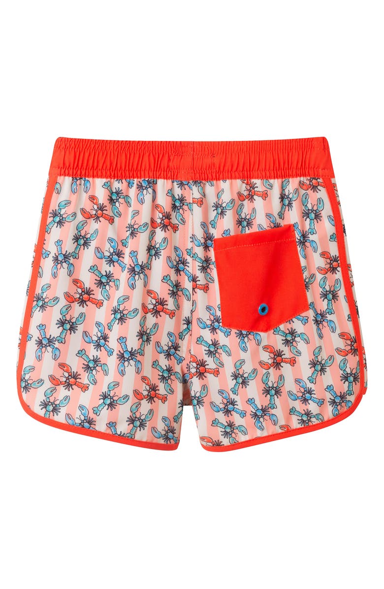 Andy & Evan Kids' Short Sleeve Rashguard & Swim Trunks Set, Alternate, color, Orange Lobster