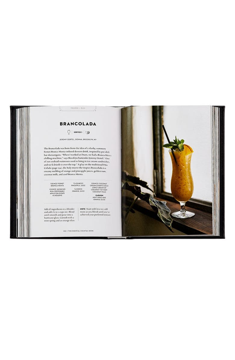 Graphic Image The Essentail Cocktail Book Leather Coffee Table Book, Alternate, color, Black