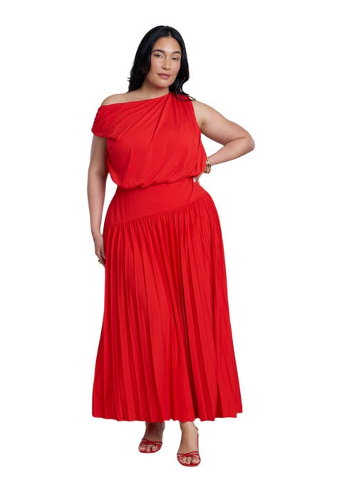 Draped One Shoulder Maxi Dress