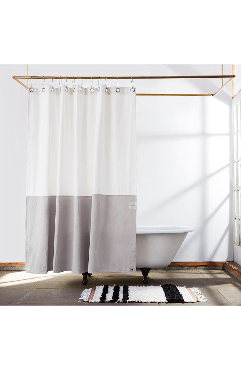 Quiet Town The Orient Canvas Shower Curtain, Main, color, 