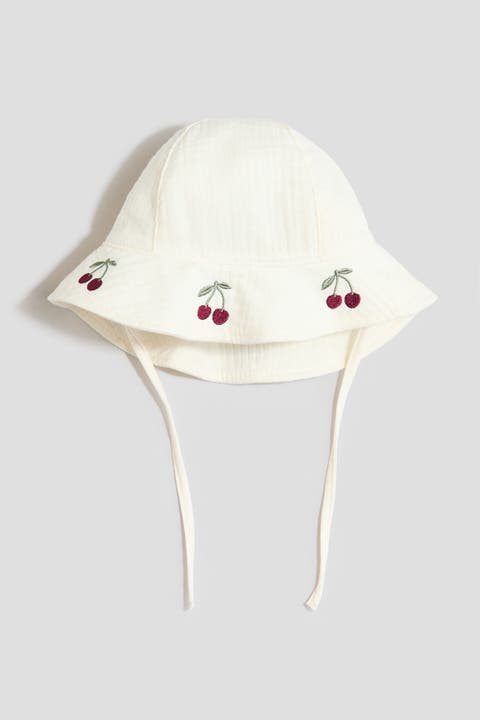 Embroidered Muslin Sun Hat
