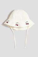H&M Embroidered Muslin Sun Hat