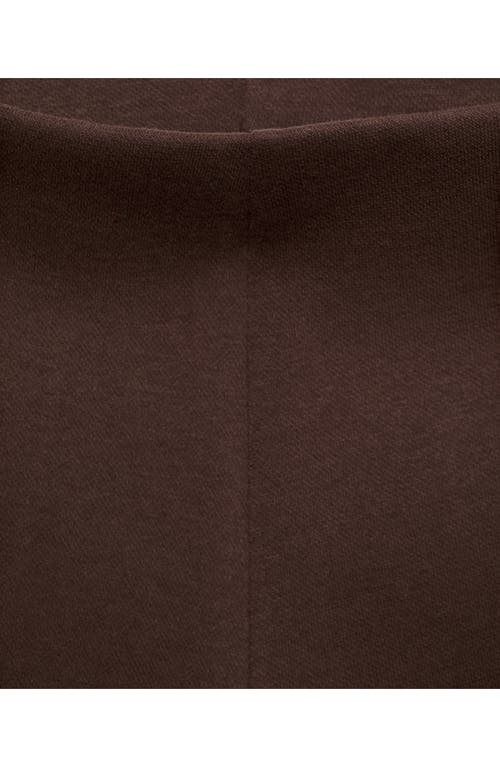 Mango Straight Fit Cotton Blend Pants In Brown