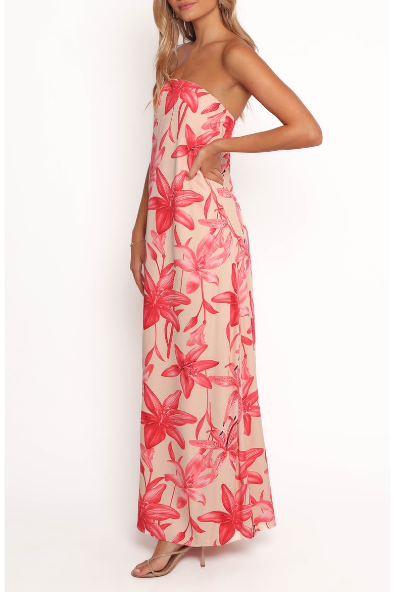 Lani Floral Strapless Maxi Dress, Alternate, color, PINK FLORAL