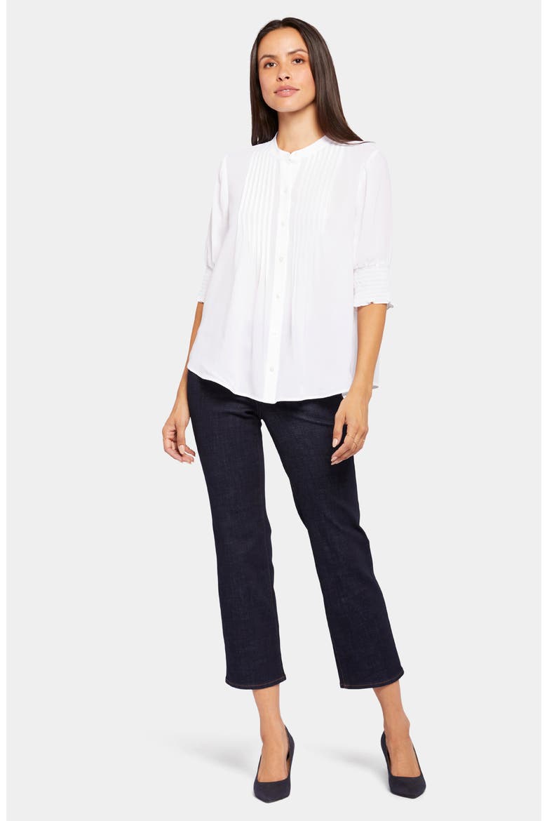 Pleated Peasant Blouse, Alternate, color, OPTIC WHITE