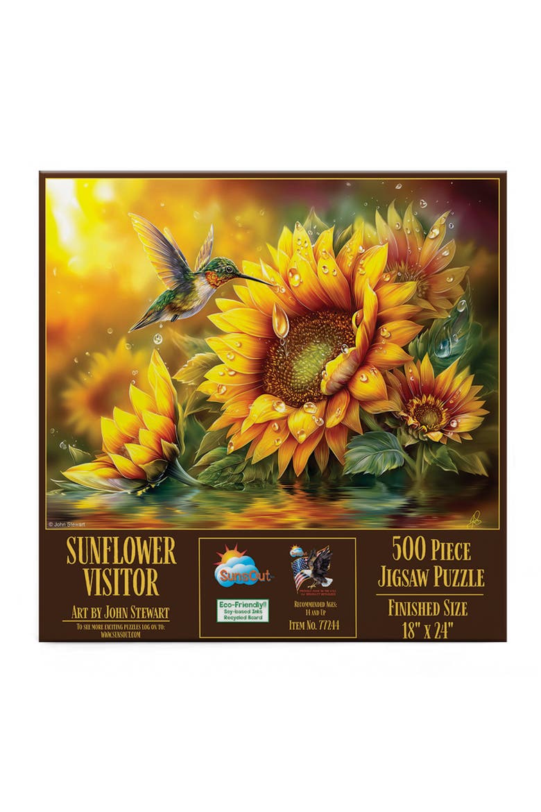 Sunflower Visitor 500 piece Jigsaw Puzzle for Adults, Alternate, color, Multicolor