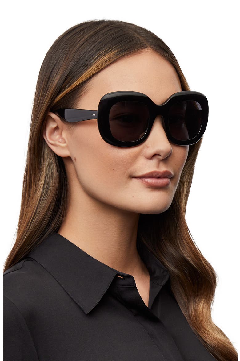 Jesson 52mm Polarized Square Sunglasses, Alternate, color, BLACK
