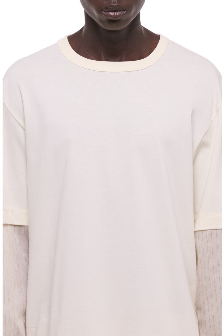 Layered Cotton T-Shirt, Alternate, color, VINTAGE WHITE