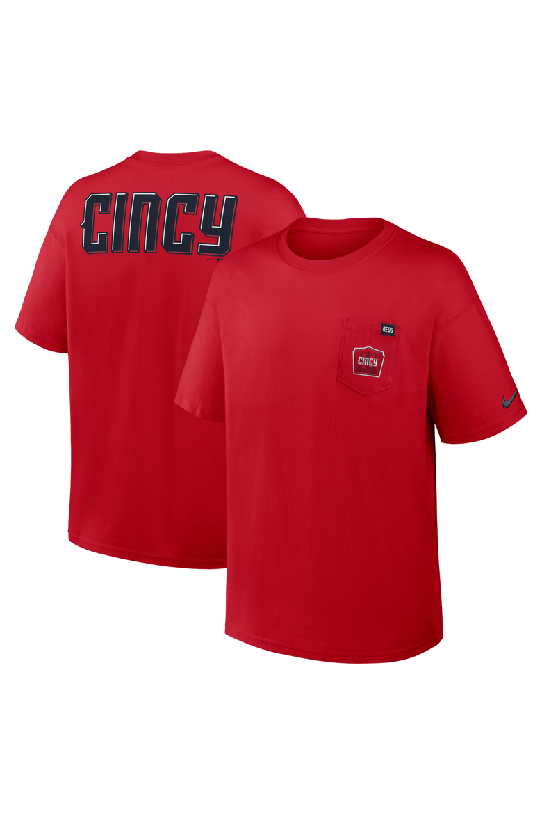 Men's Nike Red Cincinnati Reds City Connect Max90 Pocket T-Shirt, Main, color, Red