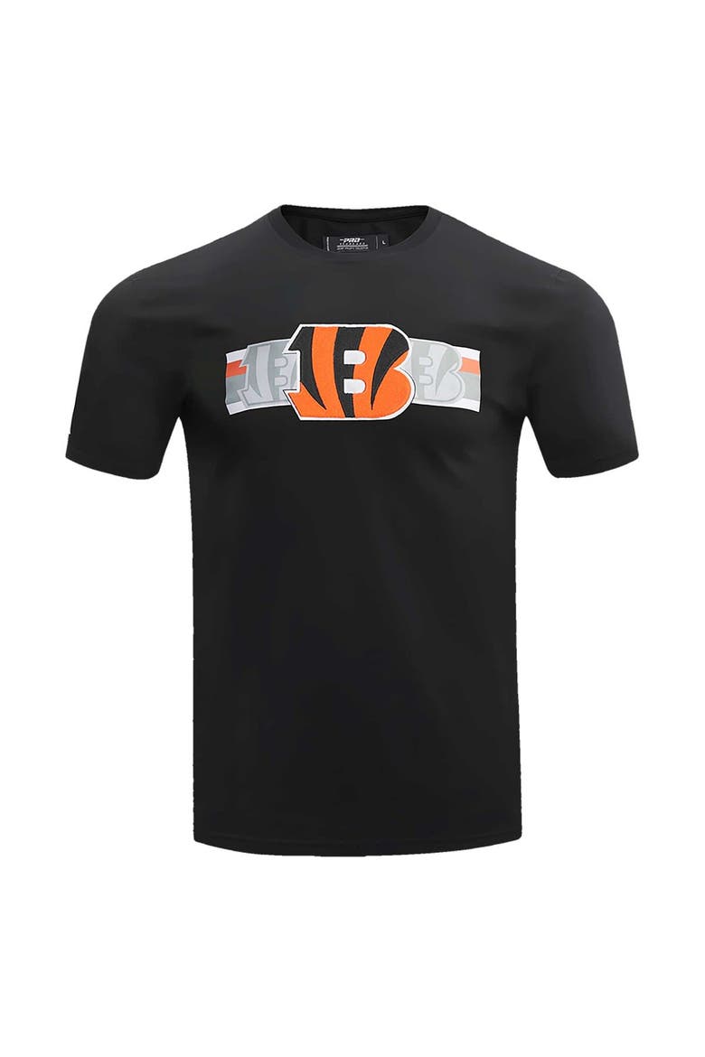 Men's Pro Standard Black Cincinnati Bengals Retro Striper T-Shirt, Alternate, color, Black