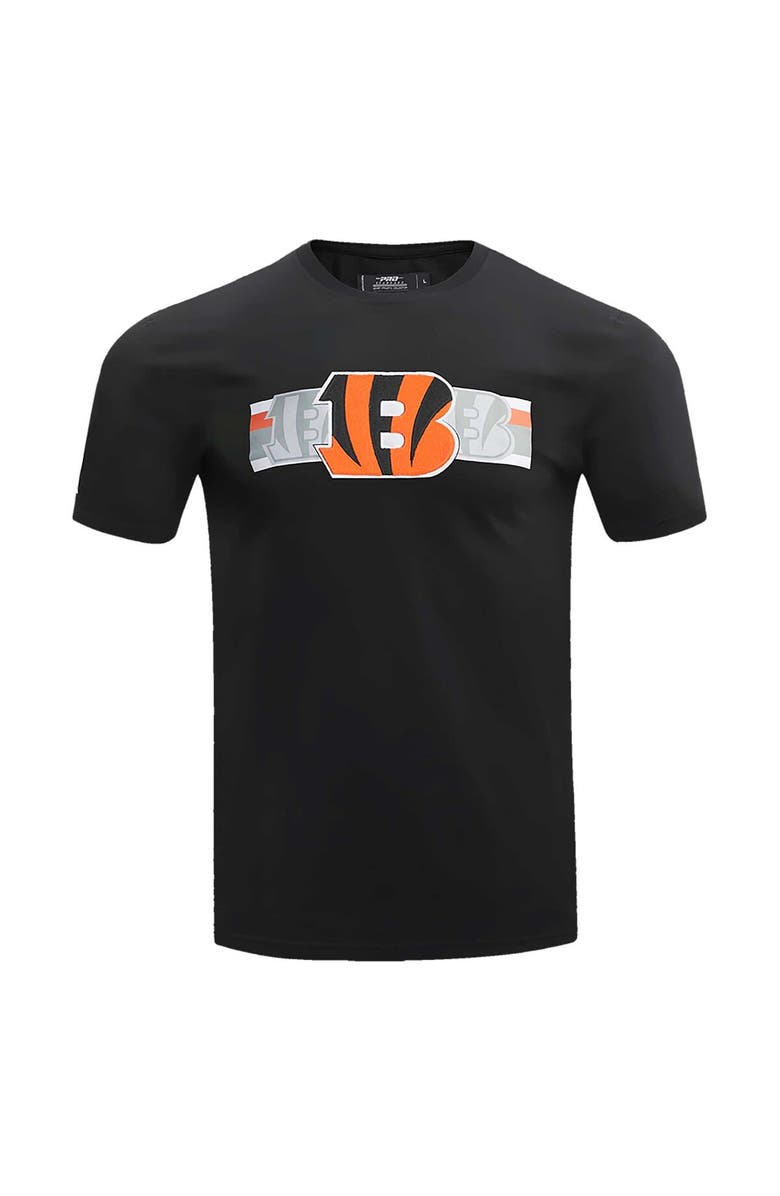 PRO STANDARD Men's Pro Standard Black Cincinnati Bengals Retro Striper T-Shirt, Alternate, color, Black
