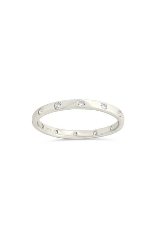 Sterling Forever Mindy Cubic Zirconia Studded Band Ring In Silver