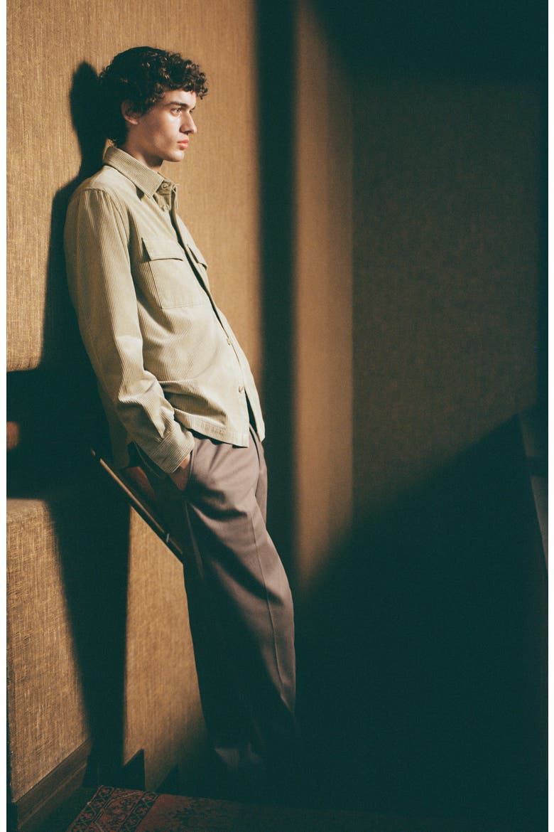 Cuff Stretch Cotton Pants, Alternate, color, KHAKI
