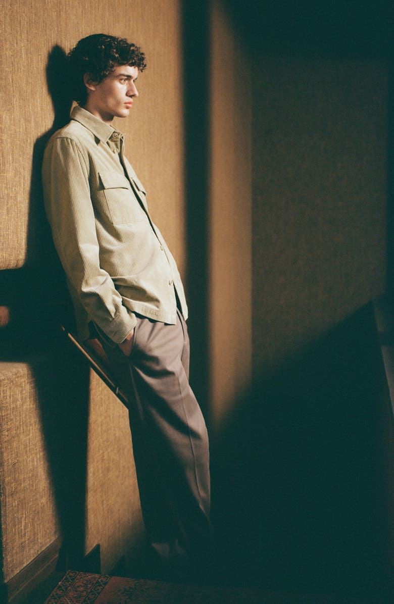 MANGO Cuff Stretch Cotton Pants, Alternate, color, Khaki