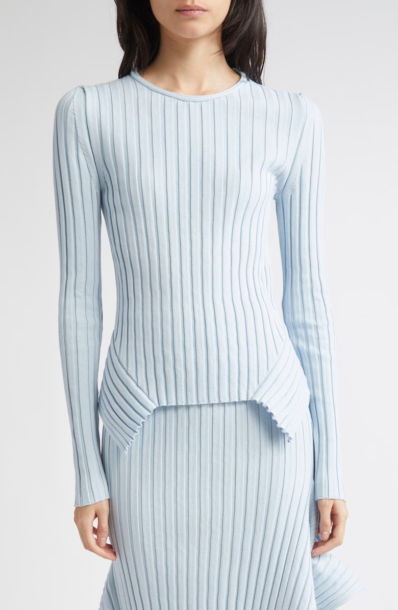 Stella McCartney Textured Knit Rib Sweater, Main, color, 4210 - Light Blue