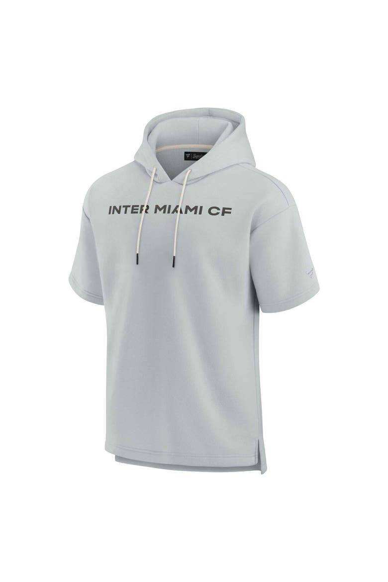 Unisex Fanatics Signature Gray Inter Miami CF Elements Super Soft Fleece Short Sleeve Pullover Hoodie, Alternate, color, Gray
