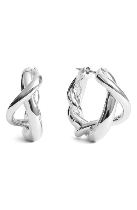 Ochre Sterling Silver Medium Hoop Earrings