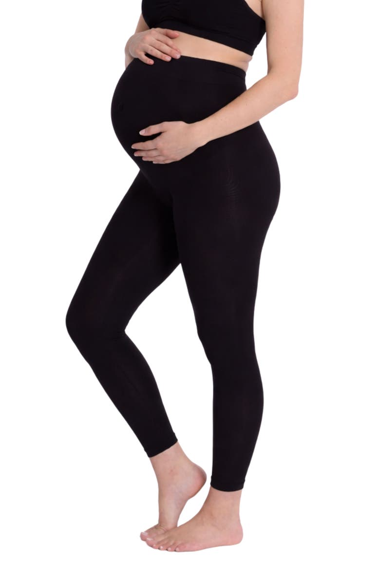 Cache Coeur Essentiel Seamless Maternity Leggings, Main, color, Black
