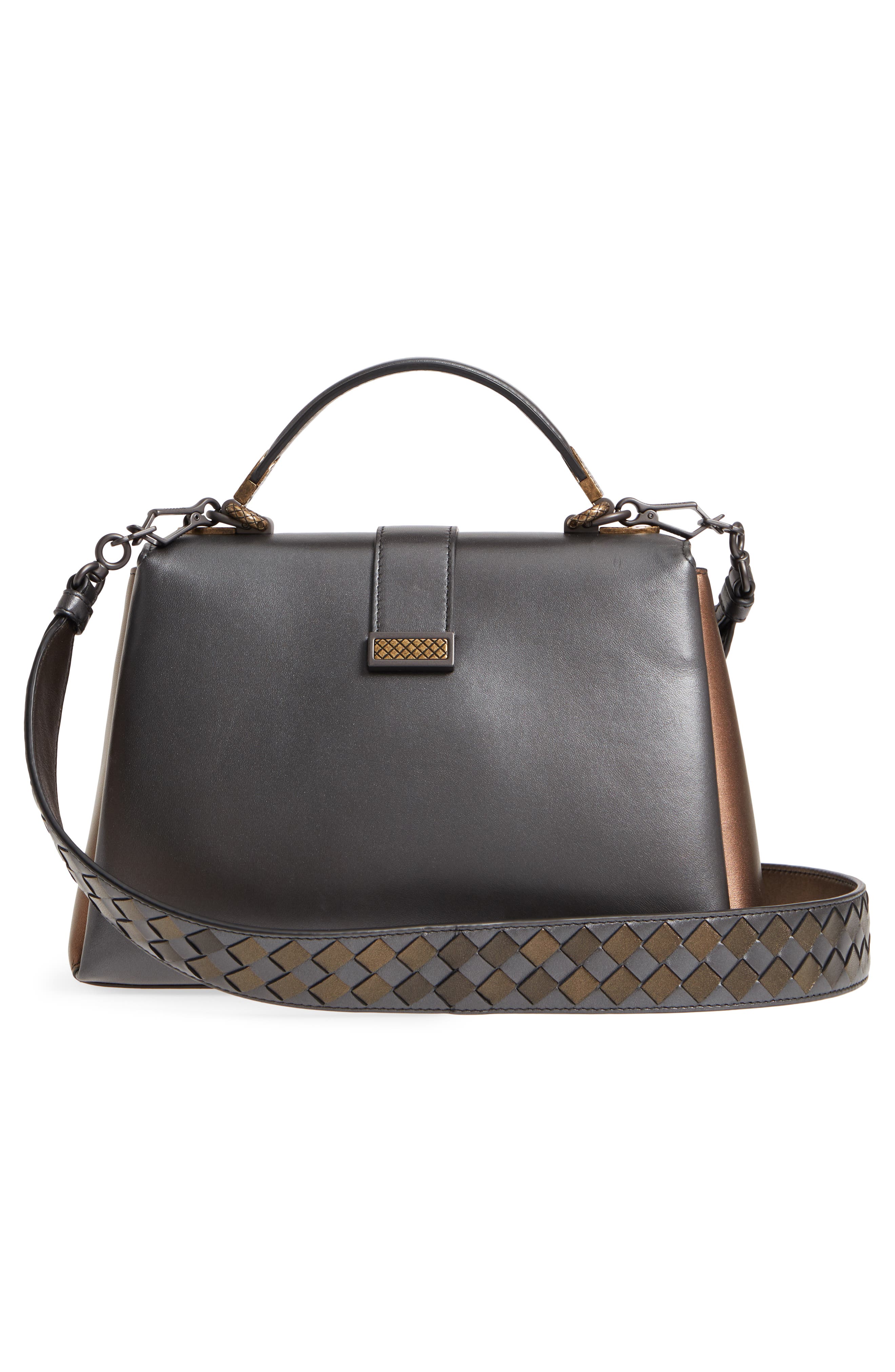 Bottega Veneta Small Piazza Tricolor Metallic Leather Handbag, Alternate, color, 