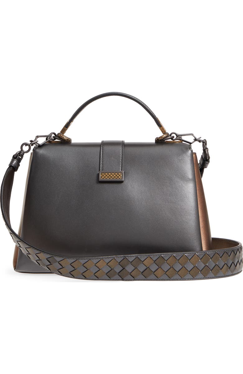 Bottega Veneta Small Piazza Tricolor Metallic Leather Handbag, Alternate, color,